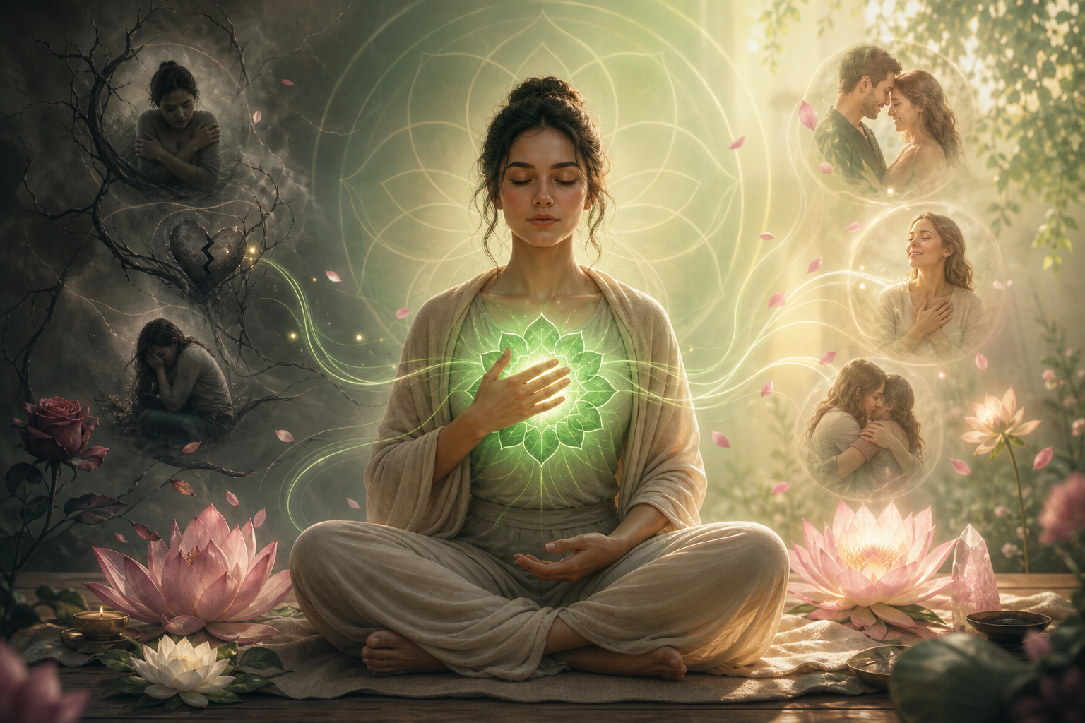 Heart Chakra block symptoms including grief emotional walls trust issues and difficulty receiving love