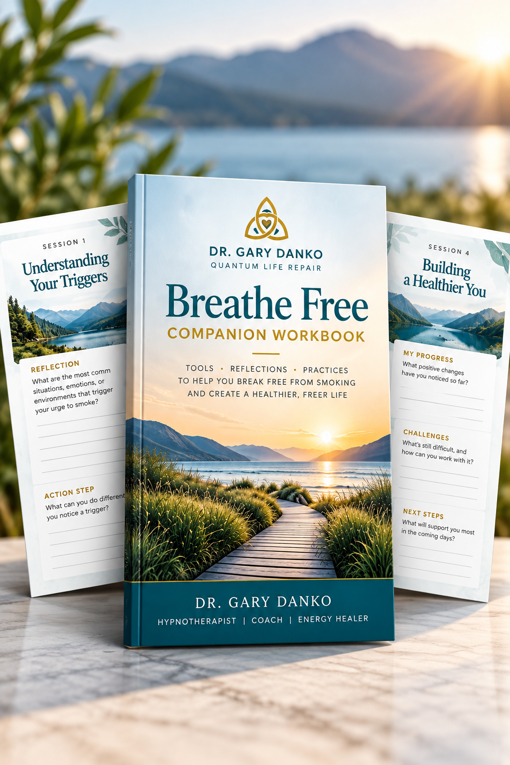 Breathe Free Companion Workbook with reflection exercises for the 6-session quit smoking hypnosis program